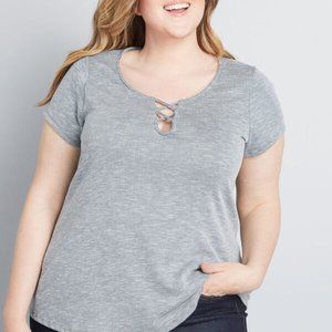 Crisscross Notch Ribbed Tee from Modcloth